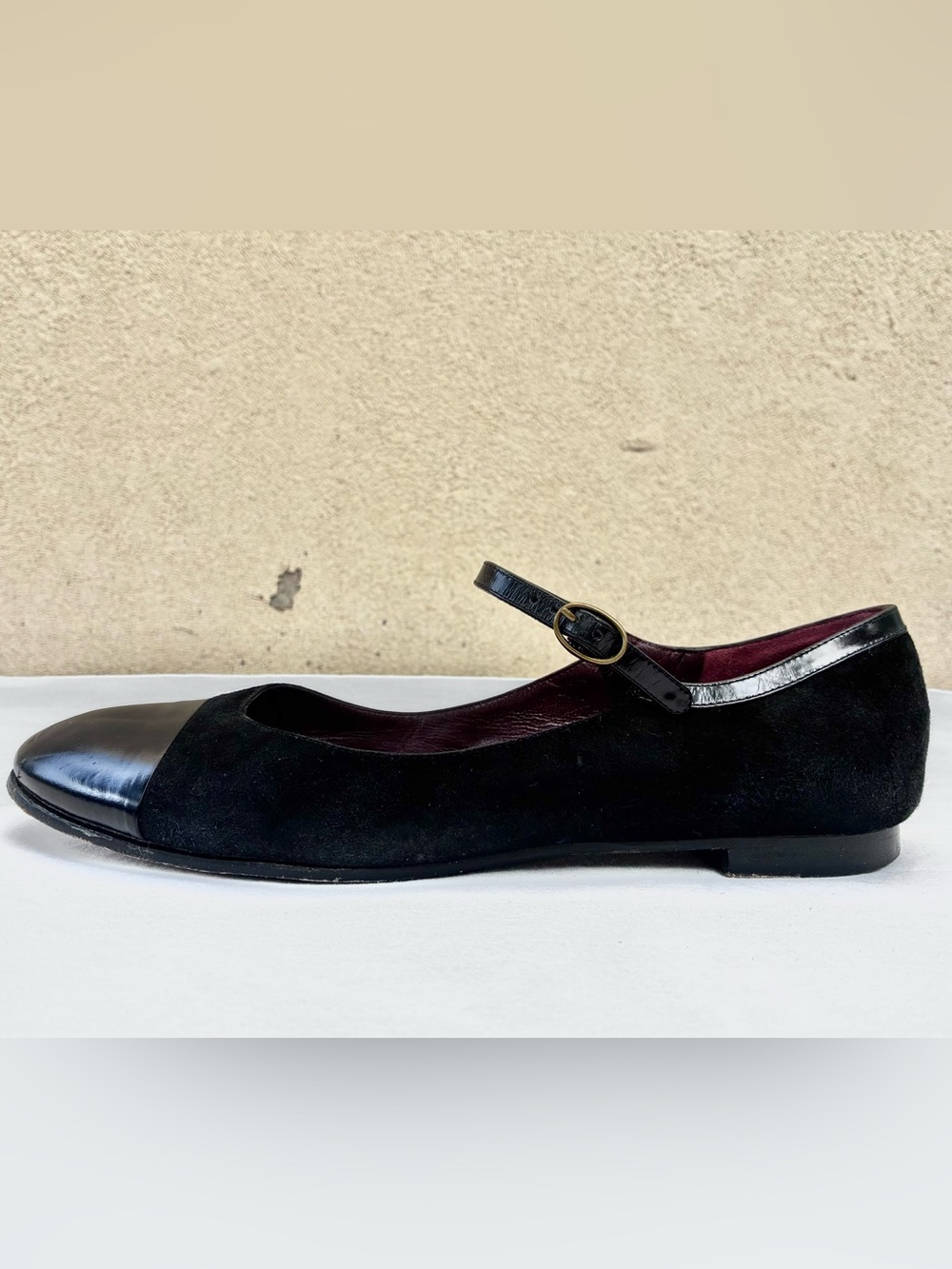 Marc by Marc Jacobs Black Suede Patent Mary Jane Flats US 8.5 EU 38.5